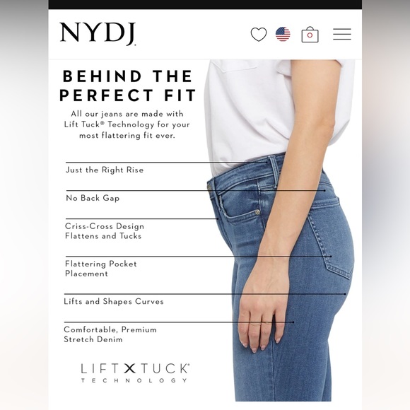 NYDJ Marilyn Straight Pull-On jeans size 14 lift x tuck technology dark wash - Picture 12 of 16